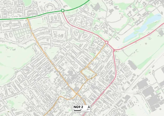 Gerahmter Druck : Broxtowe NG9 2 Karte Gerahmter Druck : Broxtowe NG9 2 Karte