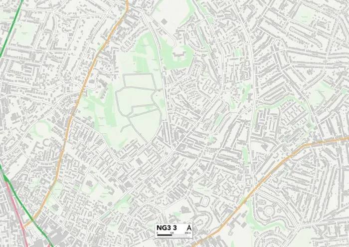 Gerahmter Druck : Gedling NG3, Karte Nr. 3