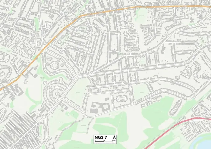 Gerahmter Druck : Gedling NG3 7 Karte