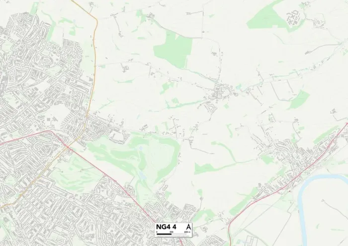 Gerahmter Druck : Gedling NG4 4 Karte