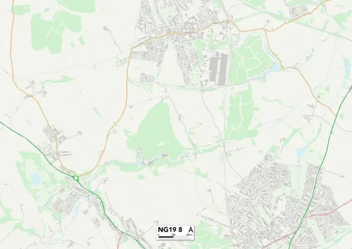 Gerahmter Druck : Mansfield NG19 8 Karte