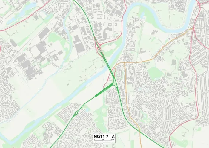 Gerahmter Druck : Nottingham NG11 7 Karte