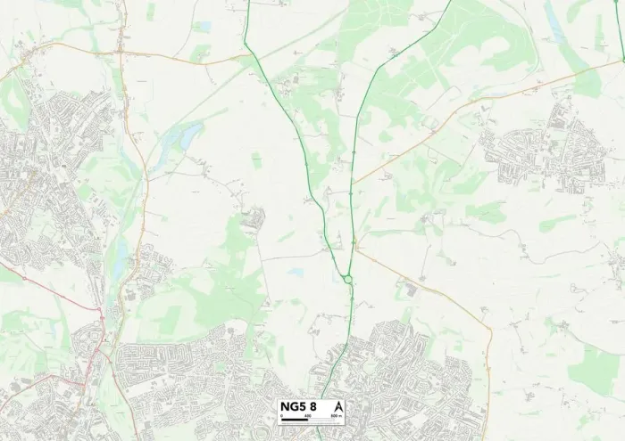 Gerahmter Druck : Nottingham NG5 8 Karte Gerahmter Druck : Nottingham NG5 8 Karte