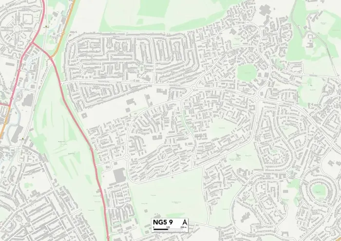 Gerahmter Druck : Nottingham NG5 9 Karte