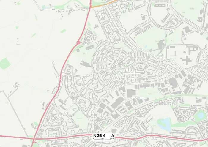 Gerahmter Druck : Nottingham NG8 4 Karte Gerahmter Druck : Nottingham NG8 4 Karte