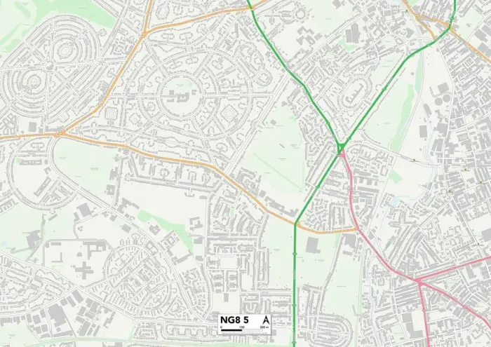 Gerahmter Druck : Nottingham NG8 5 Karte Gerahmter Druck : Nottingham NG8 5 Karte