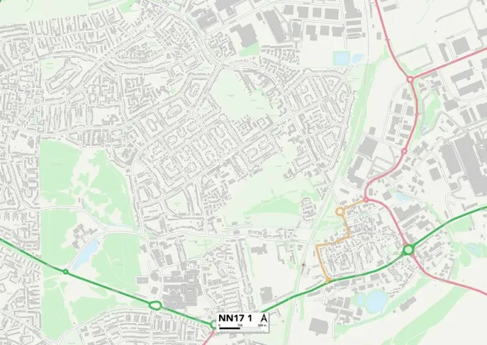Gerahmter Druck : Corby NN17 1 Karte Gerahmter Druck : Corby NN17 1 Karte