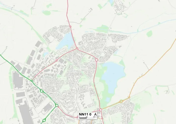 Gerahmter Druck : Daventry NN11 0 Karte Gerahmter Druck : Daventry NN11 0 Karte