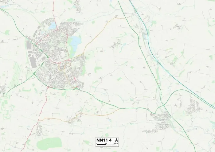 Gerahmter Druck : Daventry NN11 4 Karte