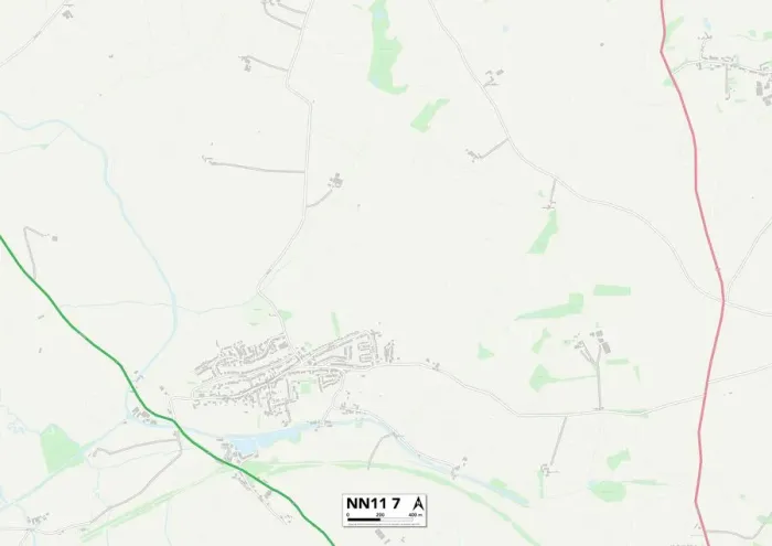 Gerahmter Druck : Daventry NN11 7 Karte Gerahmter Druck : Daventry NN11 7 Karte