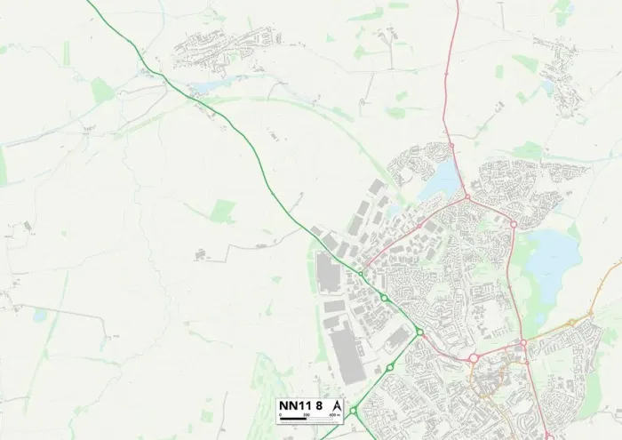 Gerahmter Druck : Daventry NN11 8 Karte Gerahmter Druck : Daventry NN11 8 Karte