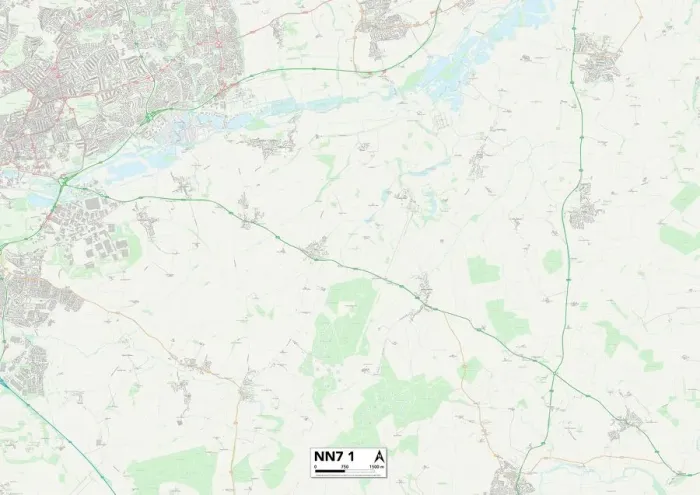 Gerahmter Druck : Daventry NN7 1 Karte Gerahmter Druck : Daventry NN7 1 Karte