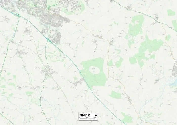 Gerahmter Druck : Daventry NN7 2 Karte Gerahmter Druck : Daventry NN7 2 Karte