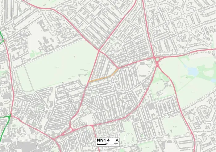 Gerahmter Druck : Nordhampton NN1 4 Karte Gerahmter Druck : Nordhampton NN1 4 Karte