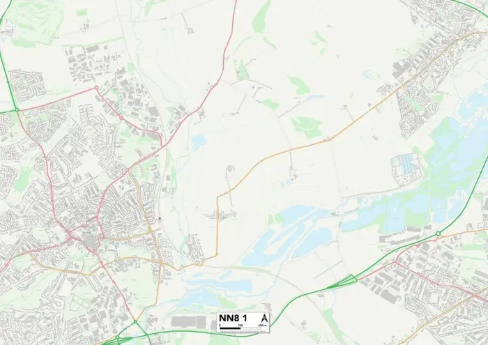 Gerahmter Druck : Wellingborough NN8 1 Karte Gerahmter Druck : Wellingborough NN8 1 Karte
