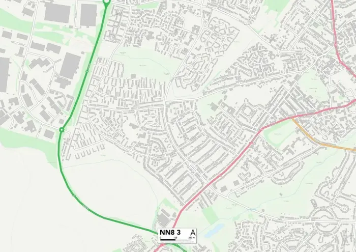 Gerahmter Druck : Wellingborough NN8 3 Karte Gerahmter Druck : Wellingborough NN8 3 Karte