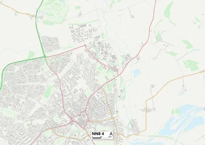 Gerahmter Druck : Wellingborough NN8 4 Karte Gerahmter Druck : Wellingborough NN8 4 Karte