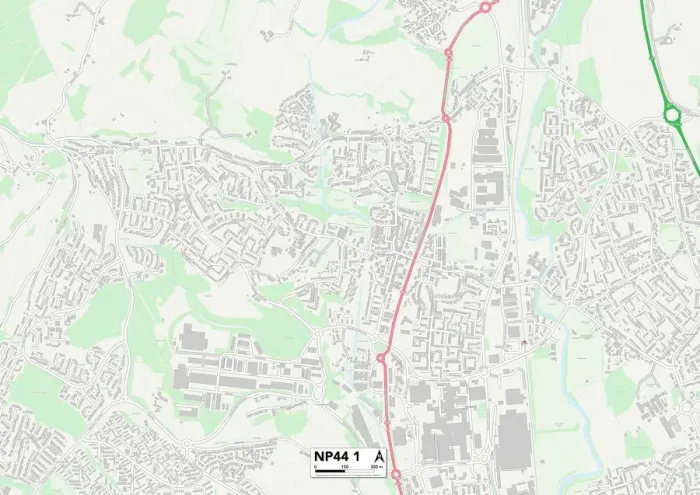 Gerahmter Druck : Torfaen NP44 1 Karte