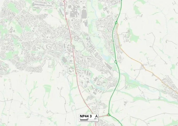 Gerahmter Druck : Torfaen N P 4 4 Karte
