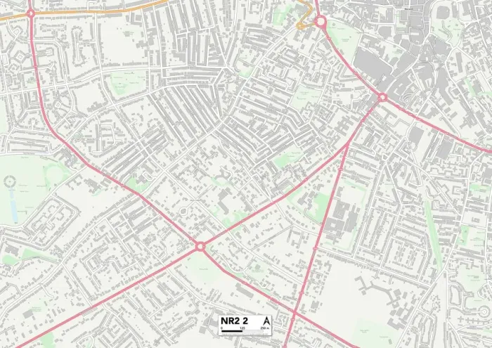 Gerahmter Druck : Norfolk NR2 2 Karte Gerahmter Druck : Norfolk NR2 2 Karte