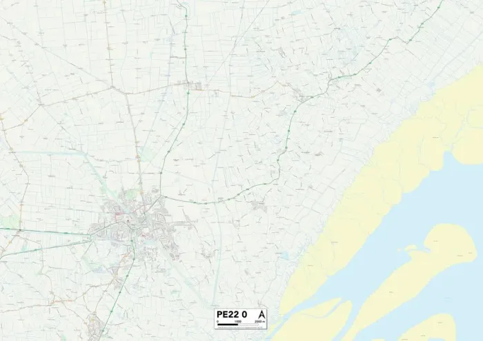 Gerahmter Druck : Boston PE22 0 Karte Gerahmter Druck : Boston PE22 0 Karte