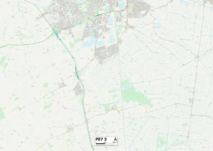Gerahmter Druck : Petertsburg PE7 3 Karte Gerahmter Druck : Petertsburg PE7 3 Karte