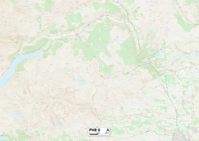 Gerahmter Druck : Perth und Kinross, PH8 0 Karte Gerahmter Druck : Perth und Kinross, PH8 0 Karte