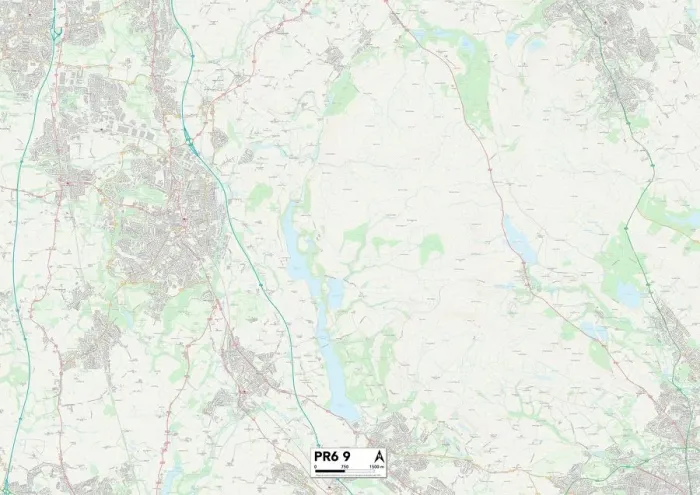 Gerahmter Druck : Chorley,PR6,9,Karte Gerahmter Druck : Chorley,PR6,9,Karte