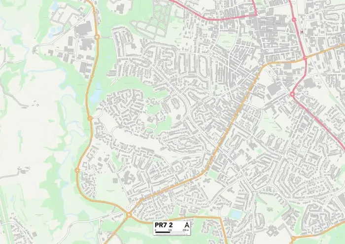 Gerahmter Druck : Chorley, PR7 2 Karte Gerahmter Druck : Chorley, PR7 2 Karte