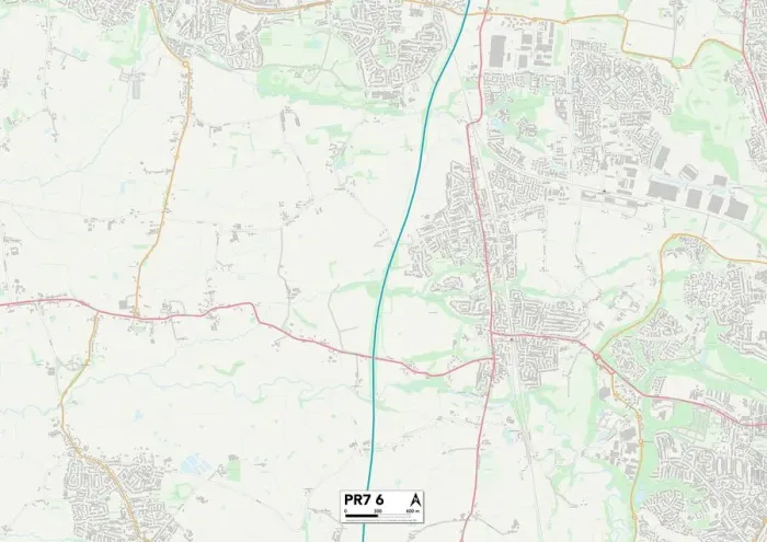Gerahmter Druck : Chorley PR7 6 Karte Gerahmter Druck : Chorley PR7 6 Karte