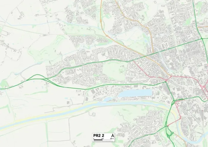 Gerahmter Druck : Preston PR2 2 Karte Gerahmter Druck : Preston PR2 2 Karte