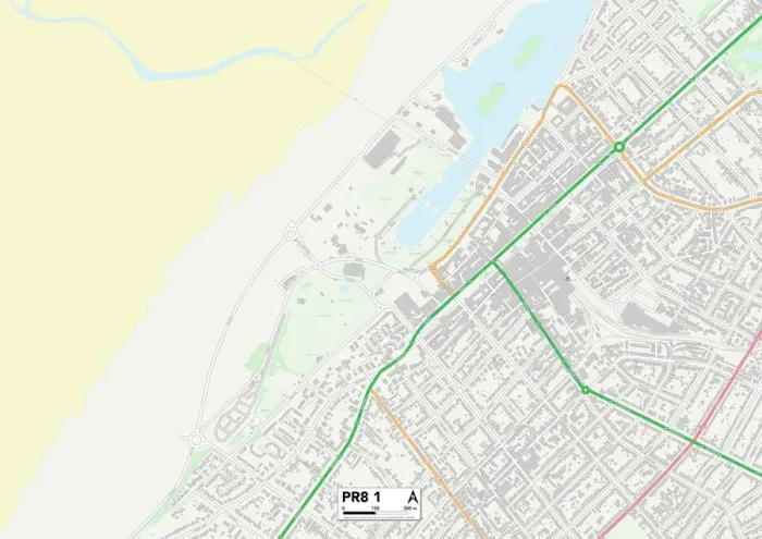 Gerahmter Druck : Sefton, PR8 1 Karte Gerahmter Druck : Sefton, PR8 1 Karte
