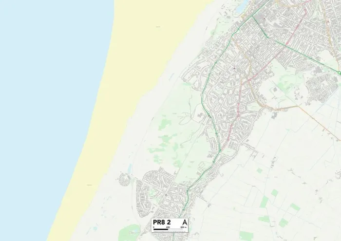 Gerahmter Druck : Sefton,PR8 2 Karte Gerahmter Druck : Sefton,PR8 2 Karte