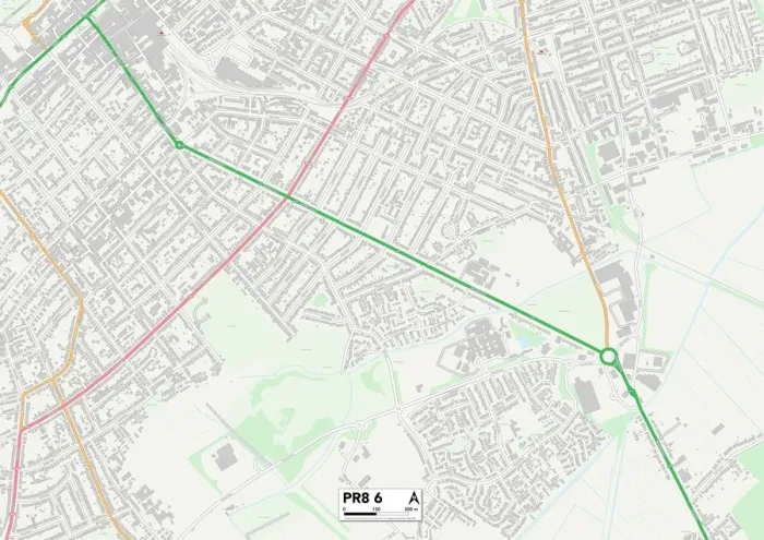 Gerahmter Druck : Sefton,PR8,6,Karte Gerahmter Druck : Sefton,PR8,6,Karte