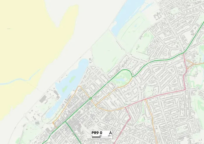Gerahmter Druck : Sefton, PR9 0 Karte Gerahmter Druck : Sefton, PR9 0 Karte