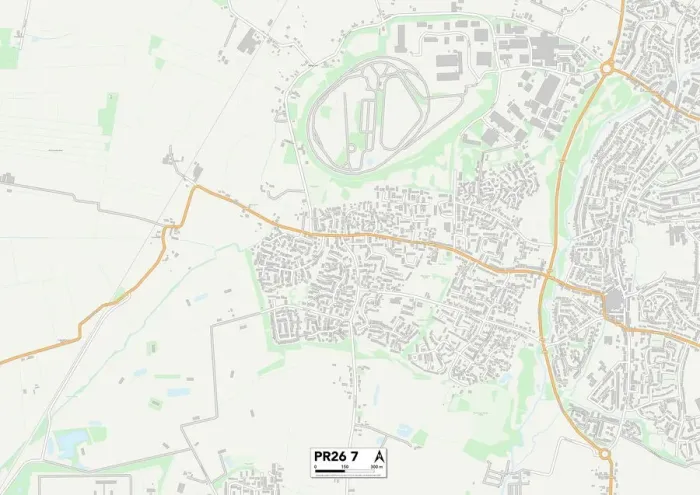 Gerahmter Druck : Süd-Ribble, Pr26 7 Karte Gerahmter Druck : Süd-Ribble, Pr26 7 Karte