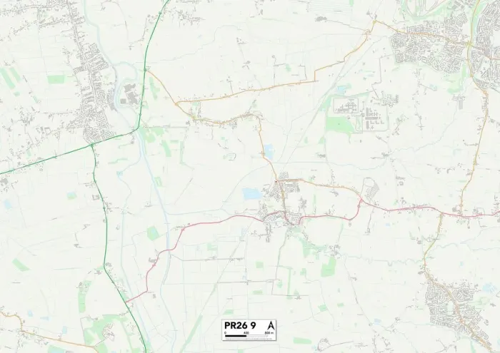 Gerahmter Druck : Süd-Ribble PR26 9 Karte Gerahmter Druck : Süd-Ribble PR26 9 Karte