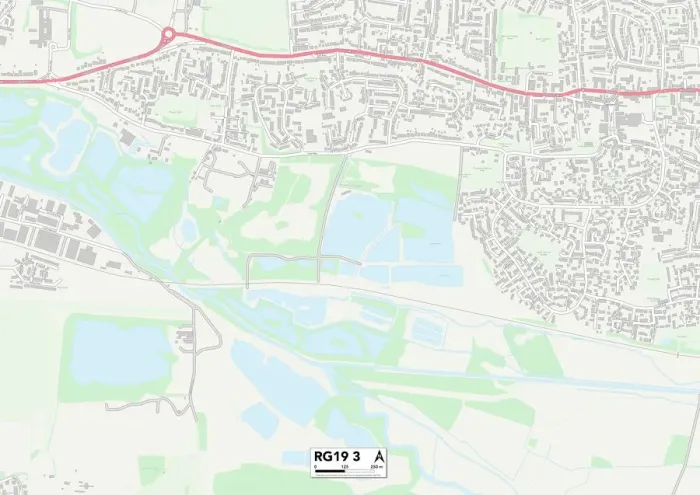 Gerahmter Druck : Berkshire RG19 3 Karte