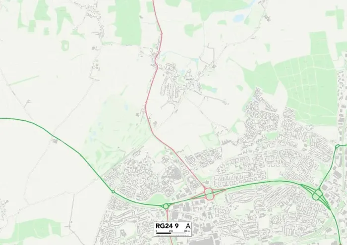 Gerahmter Druck : Hampshire RG24 9 Karte