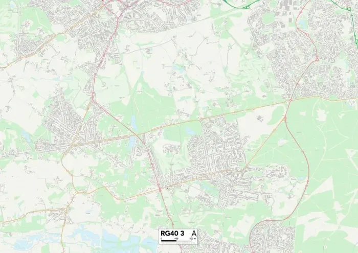 Gerahmter Druck : Wokingham RG40 3 Karte