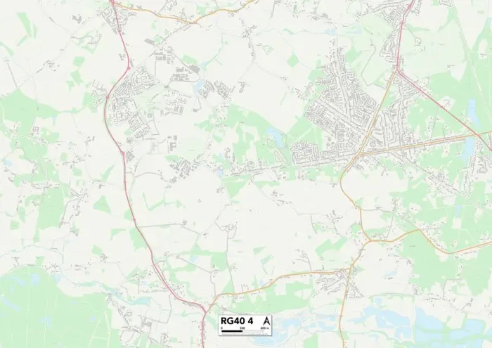 Gerahmter Druck : Wokingham RG40 4 Karte Gerahmter Druck : Wokingham RG40 4 Karte