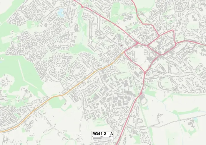 Gerahmter Druck : Wokingham RG41 2 Karte