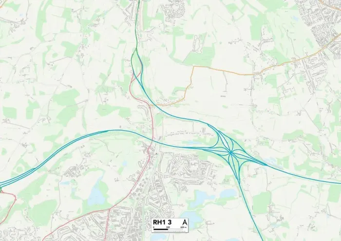 Gerahmter Druck : Reigate und Banstead RH1 3 Karte Gerahmter Druck : Reigate und Banstead RH1 3 Karte