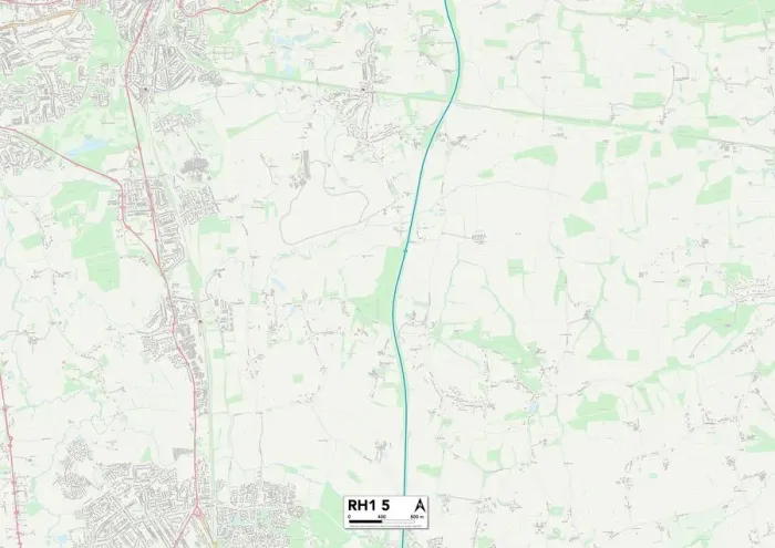 Gerahmter Druck : Reigate und Banstead RH1 5 Karte Gerahmter Druck : Reigate und Banstead RH1 5 Karte