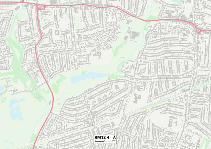 Gerahmter Druck : Havering RM12 4 Karte Gerahmter Druck : Havering RM12 4 Karte