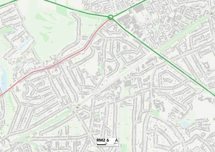 Gerahmter Druck : Havering RM2 6 Karte Gerahmter Druck : Havering RM2 6 Karte
