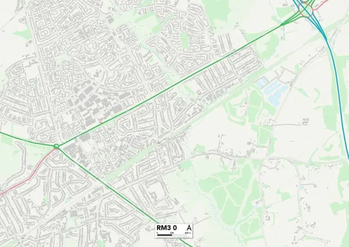 Gerahmter Druck : Havering RM3 0 Karte Gerahmter Druck : Havering RM3 0 Karte
