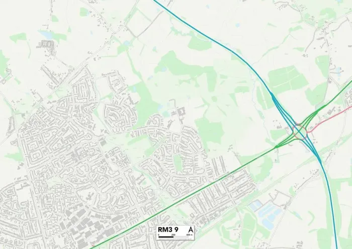 Gerahmter Druck : Havering RM3 9 Karte Gerahmter Druck : Havering RM3 9 Karte