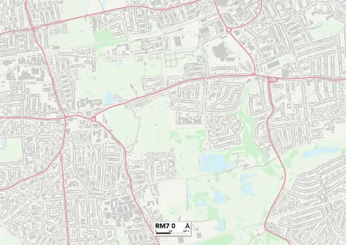 Gerahmter Druck : Havering RM7 0 Karte Gerahmter Druck : Havering RM7 0 Karte