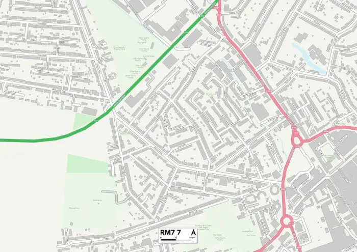 Gerahmter Druck : Havering RM7 7 Karte Gerahmter Druck : Havering RM7 7 Karte